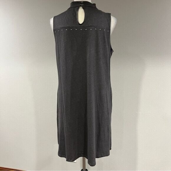 Simply Noelle pepper color a-lube loose fit sleeveless mini dress with high neck - Picture 6 of 13